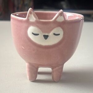 Bloomingville Pastel Pink Fox Ceramic Planter